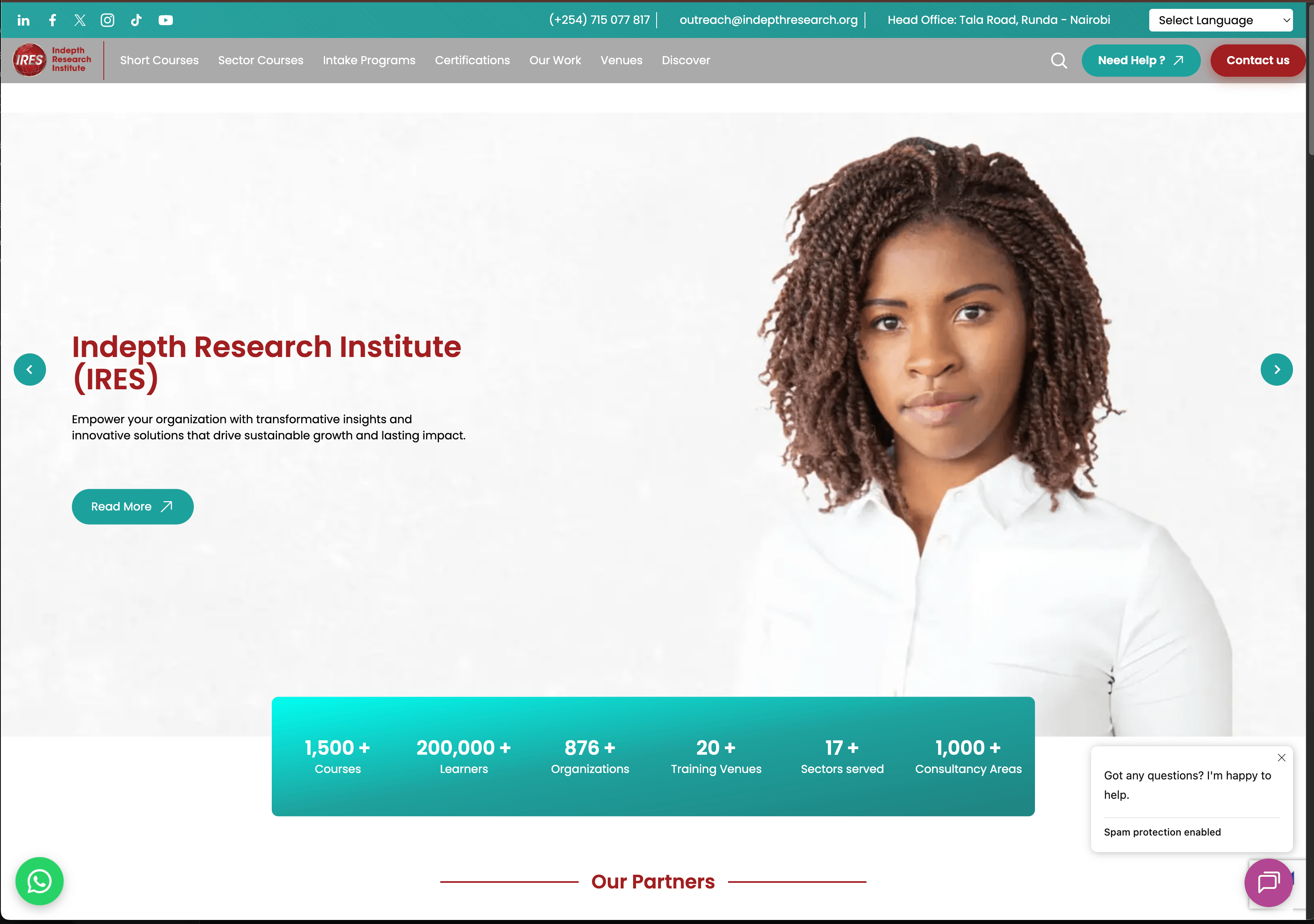 Screenshot of InDepth Research website