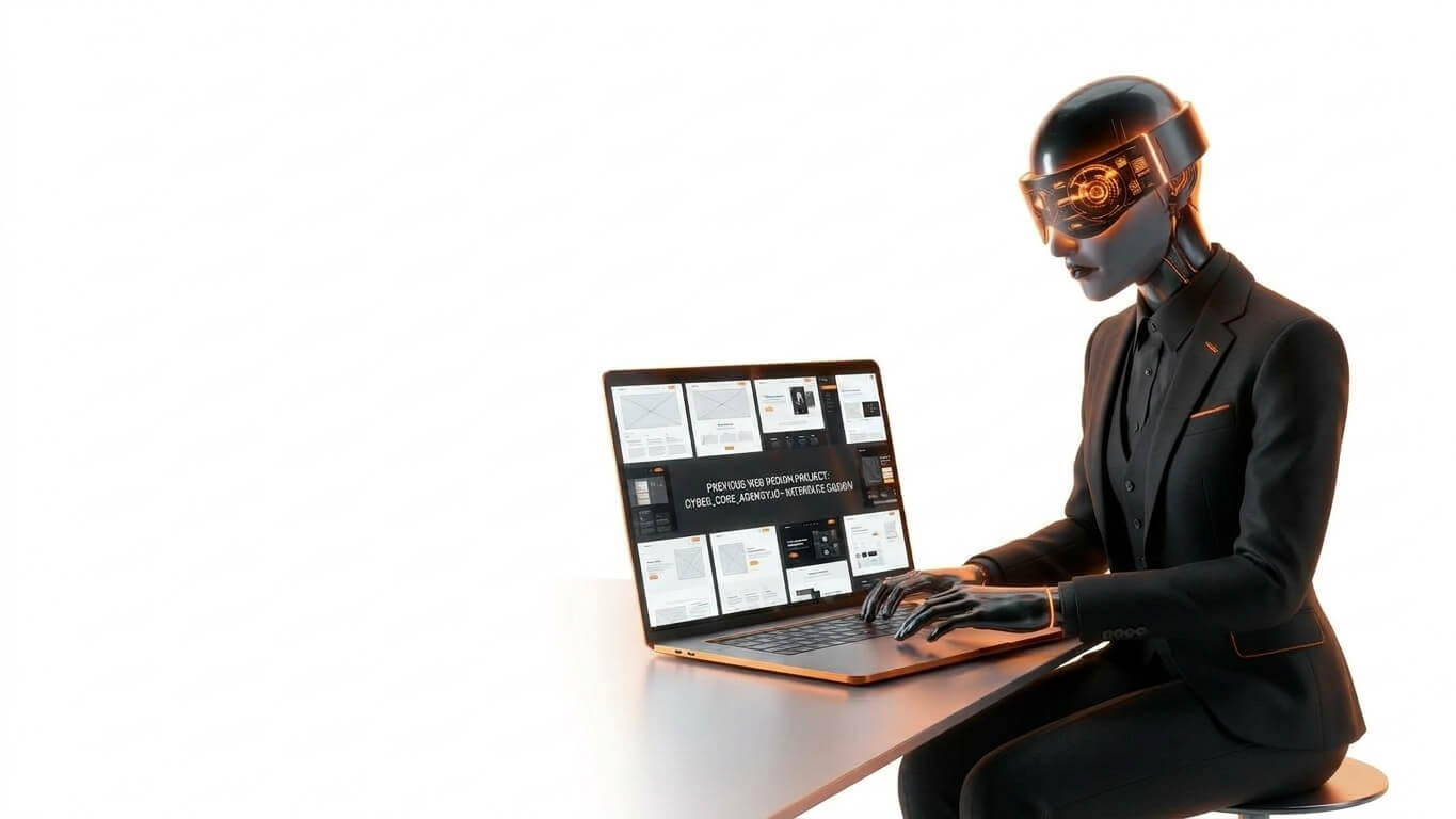 Digital designer working at a laptop